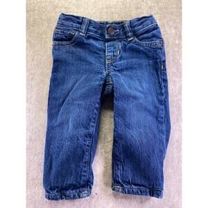 Gap Denim Plaid Lined Blue Jeans Size 6-12 Months